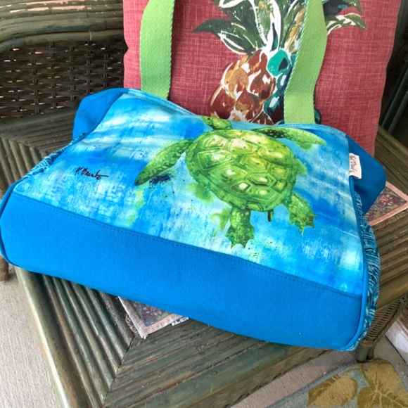 SEA TURTLE TROPICAL SUMMER Tote HANDBAG - SHOULDER  BAG 💙  NWT 💙 LIGHTWEIGHT - Picture 8 of 11